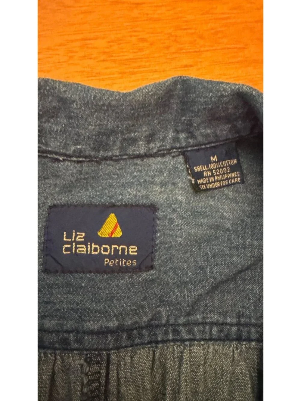 Liz Claiborne Petites Blue Denim Jumpsuit With Belted Waist & Button Front - Siz - Picture 9 of 9